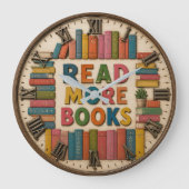 Read More Books Reading Classroom Große Wanduhr (Vorderseite)