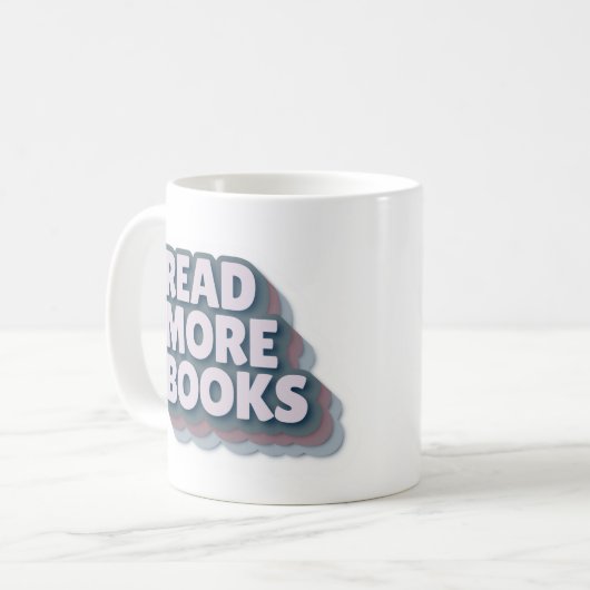 Read More Books Retro Typography Mug Kaffeetasse (Vorderseite Links)