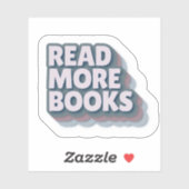 Read More Books Retro Typography Sticker (Blatt)