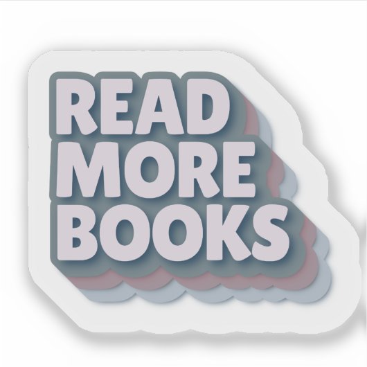 Read More Books Retro Typography Sticker (Vorderseite)