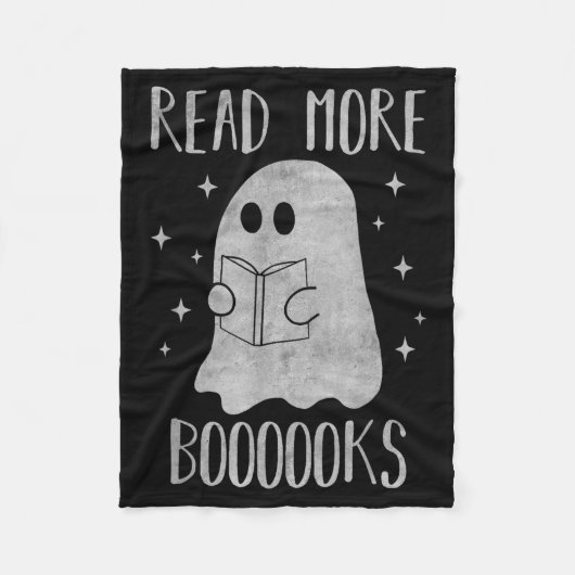 Read More Boooooks Funny Cute Halloween Ghost Read Fleecedecke (Vorderseite)