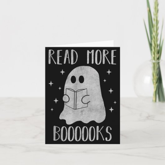 Read More Boooooks Funny Cute Halloween Ghost Read Karte (Vorderseite)