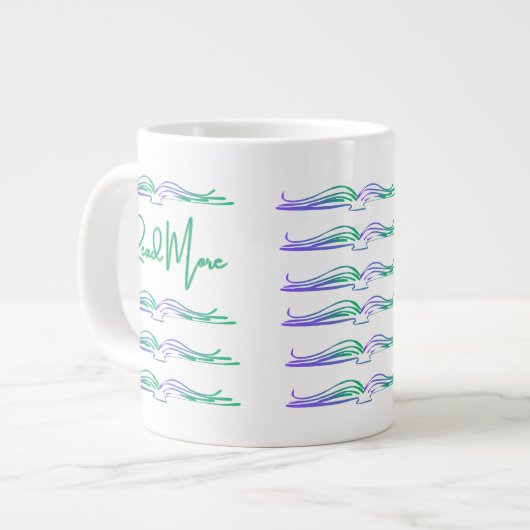 Read More in Green and Blue Jumbo-Tasse (Vorderseite Links)