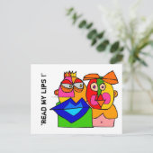 'read my lips !' postkarte (Stehend Vorderseite)