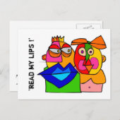 'read my lips !' postkarte (Vorne/Hinten)