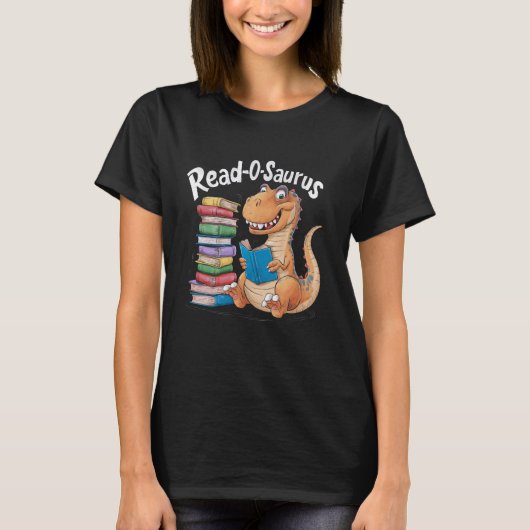 Read-o-saurus Dinosaur Reading Dinosaurier Buch Lo T-Shirt (Vorderseite)