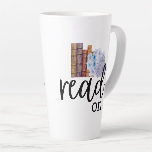 Read On (mit Hydrangeas) Milchtasse (Rechte Ecke)