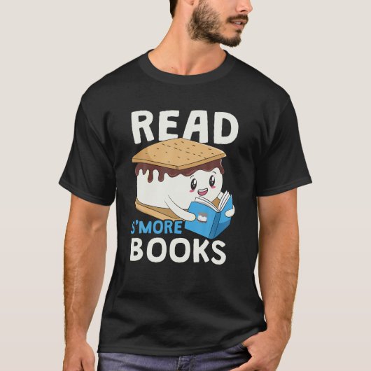 Read S'more Books Camping Bookworm Boy Niedlich Li T-Shirt (Vorderseite)