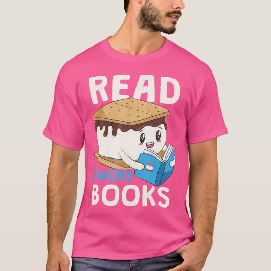Read S'More Books Camping Bookworm Boy Niedlich Li T-Shirt (Vorderseite)