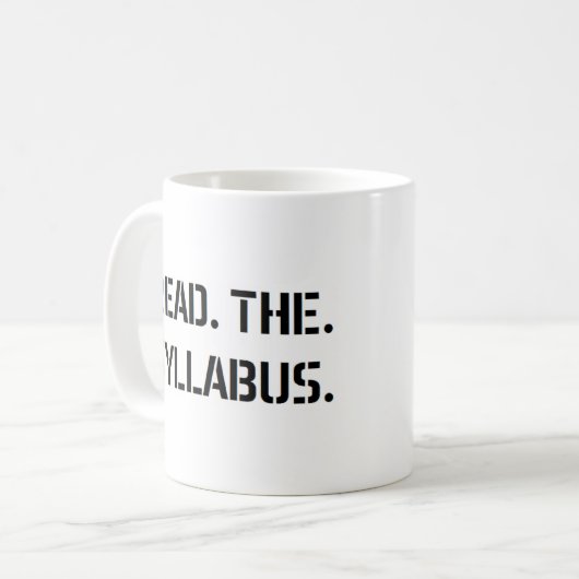 read the syllabus kaffeetasse (Vorderseite Links)