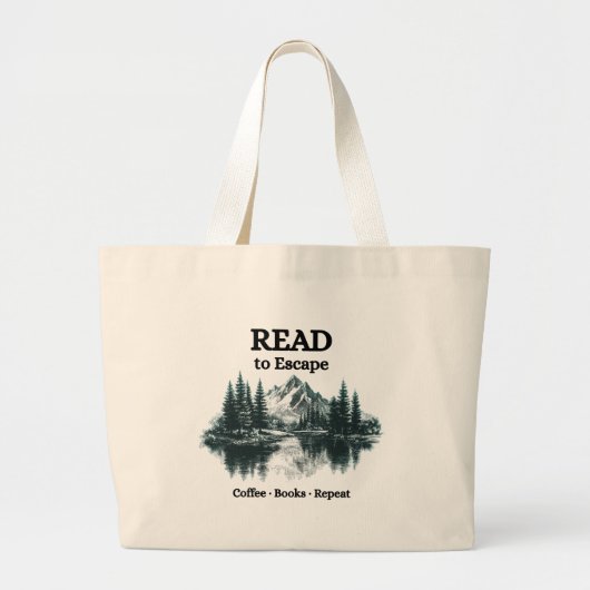 Read to Escape – Coffee, Books, Repeat Tote Bag Jumbo Stoffbeutel (Vorne)