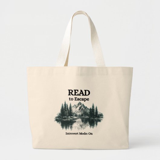 Read to Escape – Introvert Mode: On Tote Bag Jumbo Stoffbeutel (Vorne)