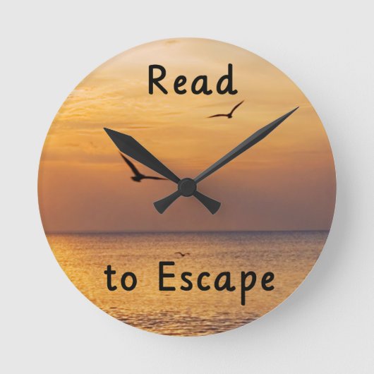 Read to Escape Wall Clock | Book Lover Quote Runde Wanduhr (Vorderseite)