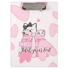 Read, Write, Love – Cat & Book Clipboard Klemmbrett
