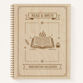 Read & Write Wood Carved Imagination Journal Notizblock