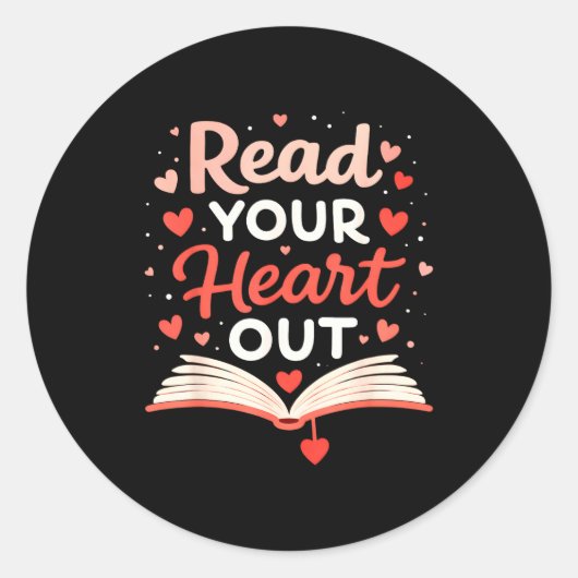 Read Your Heart Out Funny Valentine Teacher Bookwo Runder Aufkleber (Vorderseite)