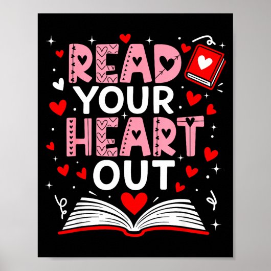 Read Your Heart Out Valentine Reading Book Girl Ki Poster (Vorne)