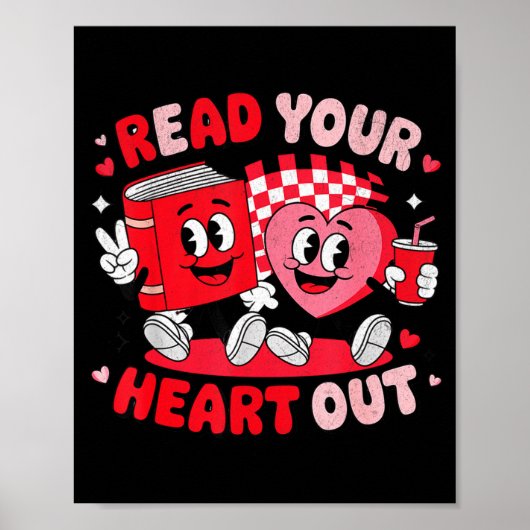 Read Your Heart Out Valentine's Day Retro Teacher  Poster (Vorne)