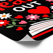 Read Your Heart Valentine Reading Book Girls Flowe Poster (Ecke)