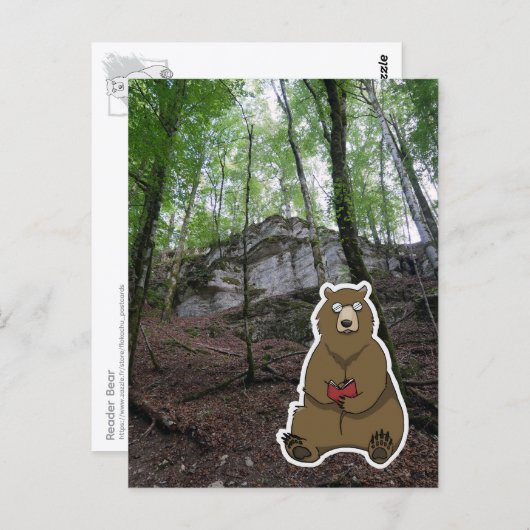 Reader Bear (color) Postkarte (Vorne/Hinten)