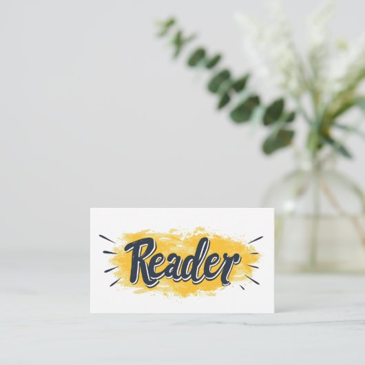 Reader Black and Yellow Slogan Visitenkarte (Stehend Vorderseite)