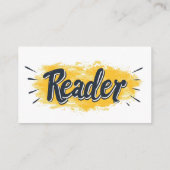 Reader Black and Yellow Slogan Visitenkarte (Rückseite)