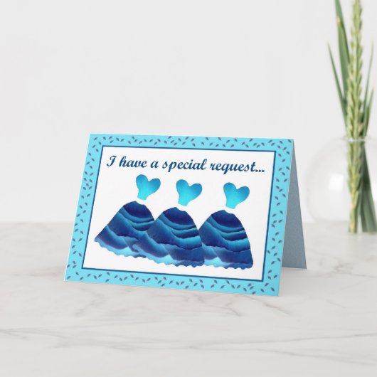 READER Einladung Blaue Kleider mit Blattschnitt (Vorderseite)
