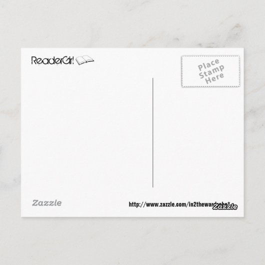 Reader Girl Eats Postcard Postkarte (Rückseite)