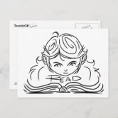 Reader Girl Postcard Postkarte (Vorne/Hinten)