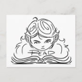Reader Girl Postcard Postkarte (Vorderseite)