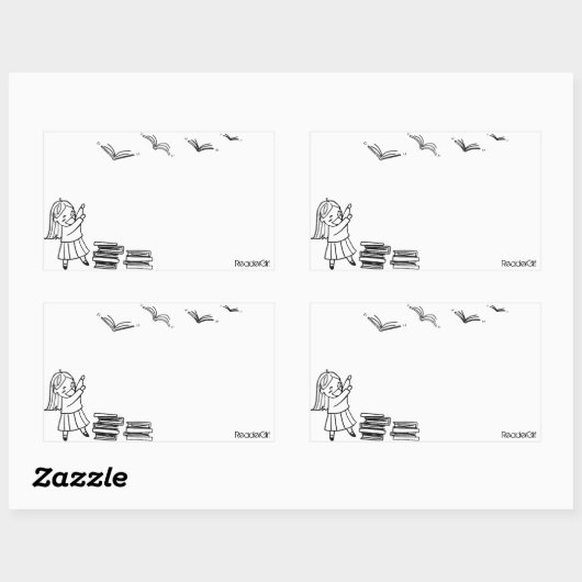 Reader Girl Sticker Buchzeichen (Blatt)