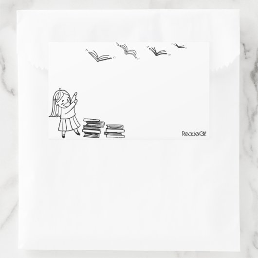 Reader Girl Sticker Buchzeichen (Tasche)