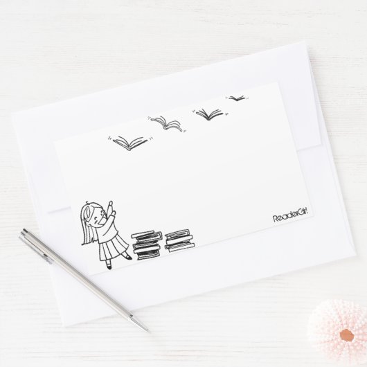 Reader Girl Sticker Buchzeichen (Umschlag)