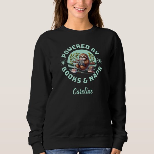 Reader Sloth. Unique Gift for Book Lover Sweatshirt (Vorderseite)
