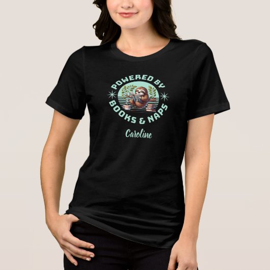 Reader Sloth. Unique Gift for Book Lover Tri-Blend Shirt (Vorderseite)