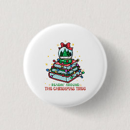 Readin’ Around the Christmas Tree Holiday Button