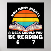 Reading 67 Meme Englieacher Funny 67 Book Lover Hu Poster (Vorne)
