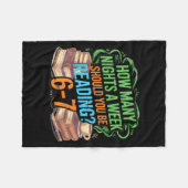 Reading 67 Meme Englieacher Funny 67 Librarian  Fleecedecke (Vorderseite (Horizontal))