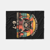Reading 67 Meme Englieacher In Funny 67 Retro Cat  Fleecedecke (Vorderseite (Horizontal))