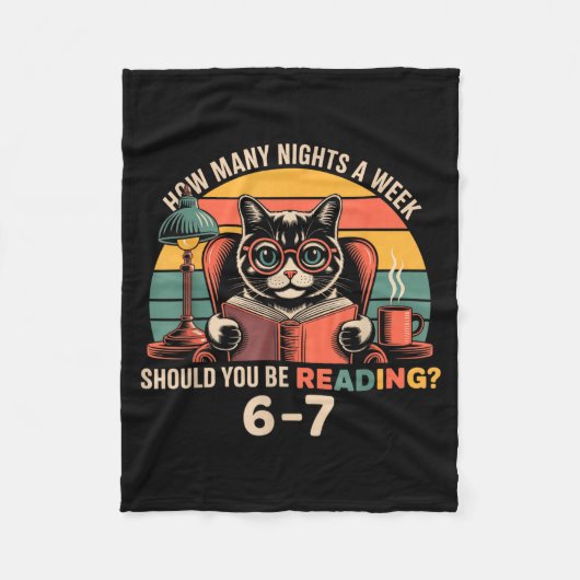 Reading 67 Meme Englieacher In Funny 67 Retro Cat Fleecedecke (Vorderseite)