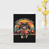 Reading 67 Meme Englieacher In Funny 67 Retro Cat Karte (Gelbe Blume)
