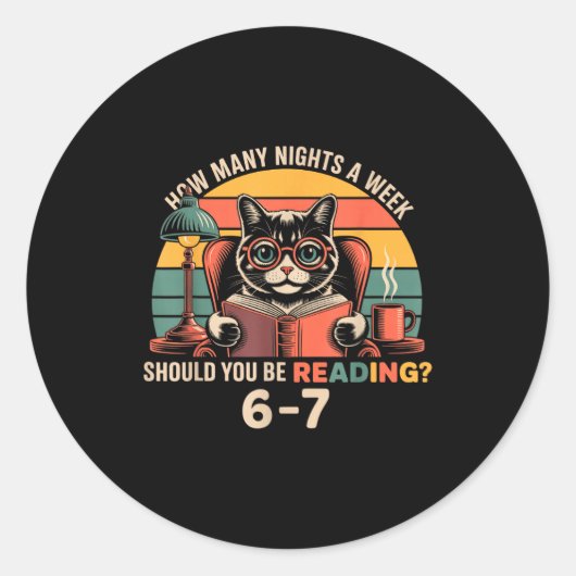 Reading 67 Meme Englieacher In Funny 67 Retro Cat Runder Aufkleber (Vorderseite)