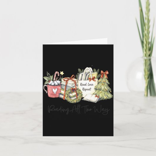 Reading All The Way Christmas Book Lover For Women Karte (Vorderseite)