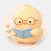 Reading Alma Chick Cute Sticker (Vorderseite)