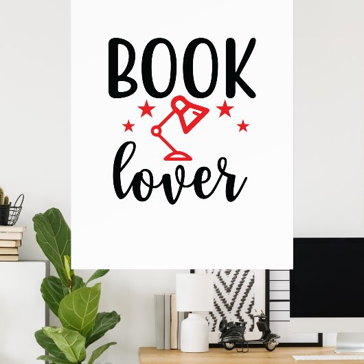 Reading Art Book Lover Poster (Heimbüro)