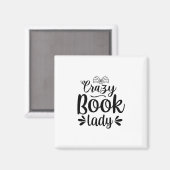 Reading Art Crazy Book Lady Magnet (Vorderseite/Rückseite)