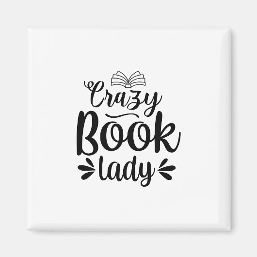 Reading Art Crazy Book Lady Magnet (Vorne)