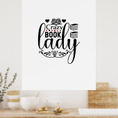 Reading Art Crazy Book Lady Poster (Küche)
