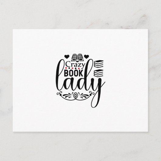 Reading Art Crazy Book Lady Postkarte (Vorderseite)