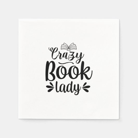 Reading Art Crazy Book Lady Serviette (Vorderseite)